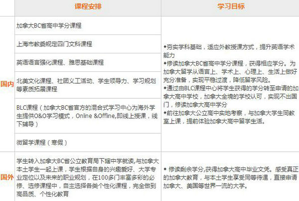 上海新虹桥中学中加国际班课程设置